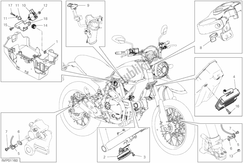 Tutte le parti per il 13d - Dispositivi Elettrici del Ducati Scrambler Desert Sled Thailand 803 2019